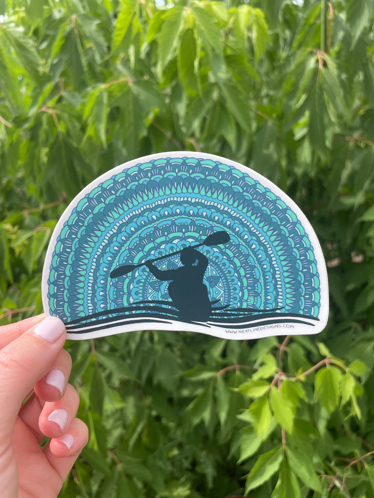 Kayaker Mandala Sticker
