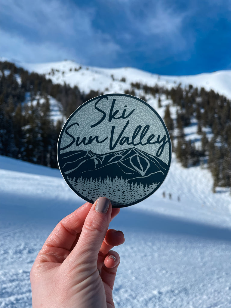 Ski Sun Valley Mountain Mandala Sticker