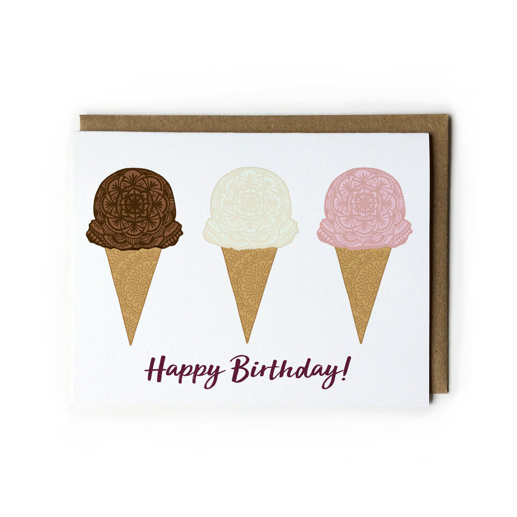 Ice Cream Cone Mandala Happy Birthday