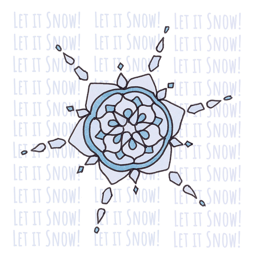 Let it Snow! Snowflake Mandala Holiday Winter Card