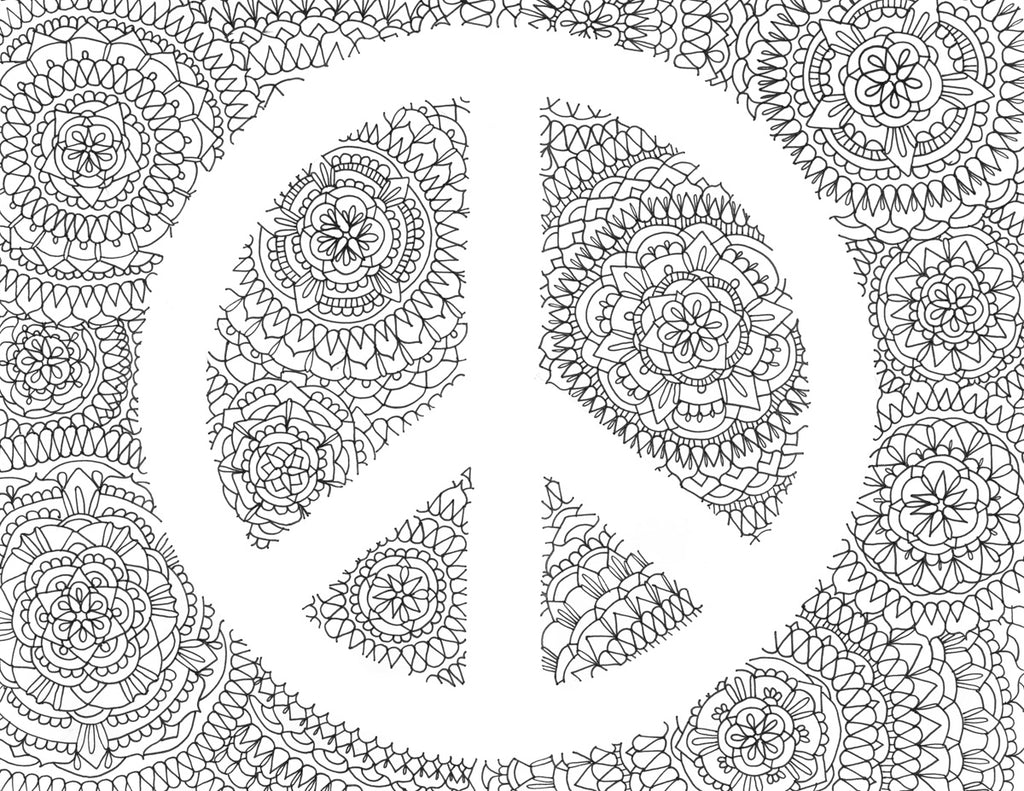 Peace Sign Mandala Card