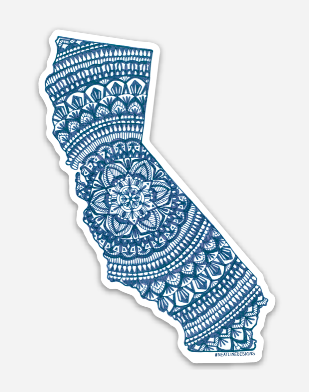 Blue California Mandala Sticker