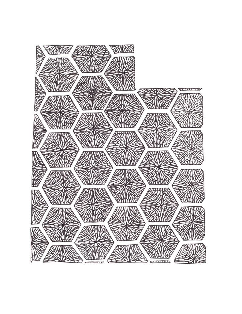 Utah Honeycomb design Art Print 