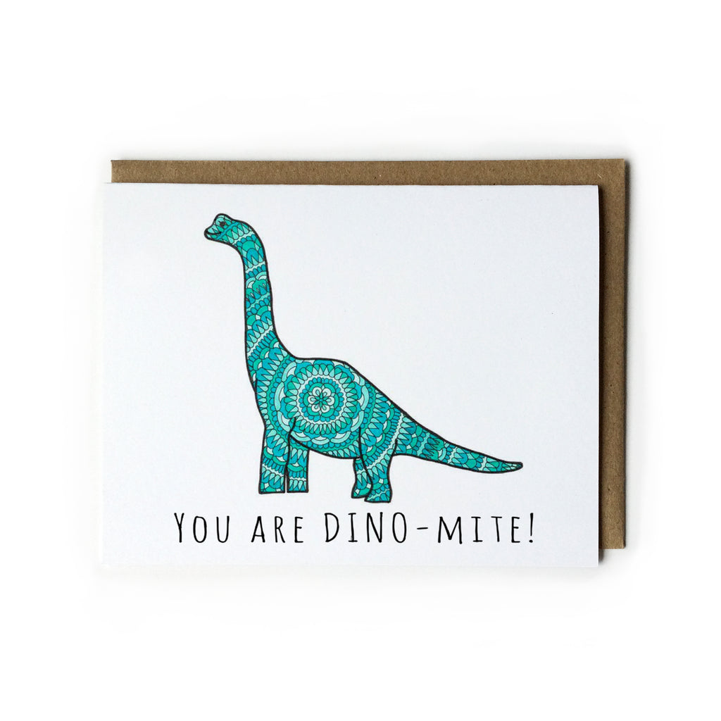 You are DINO-mite! Brachiosaurus Mandala Card
