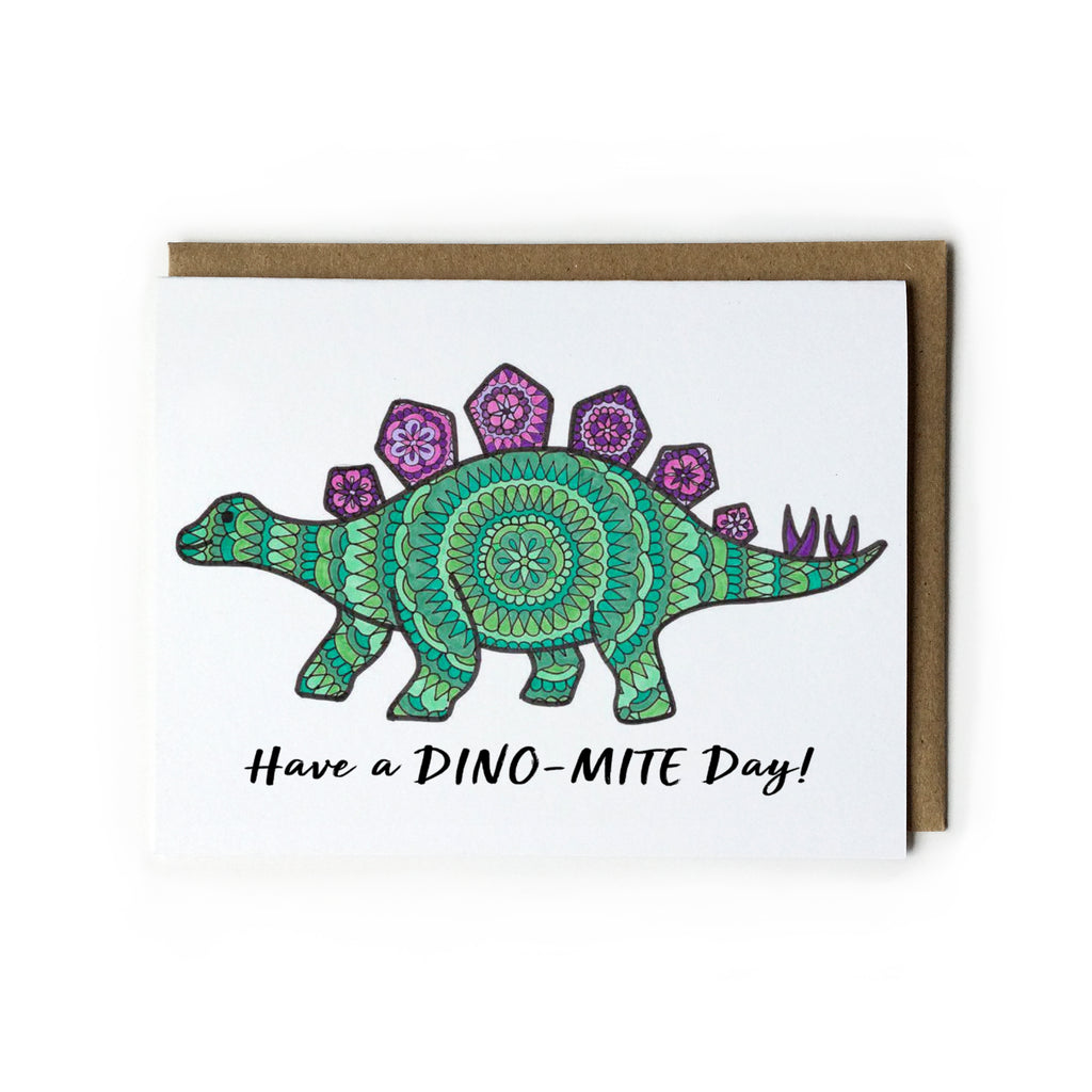 "Have a Dino-Mite Day" Stegosaurus Card