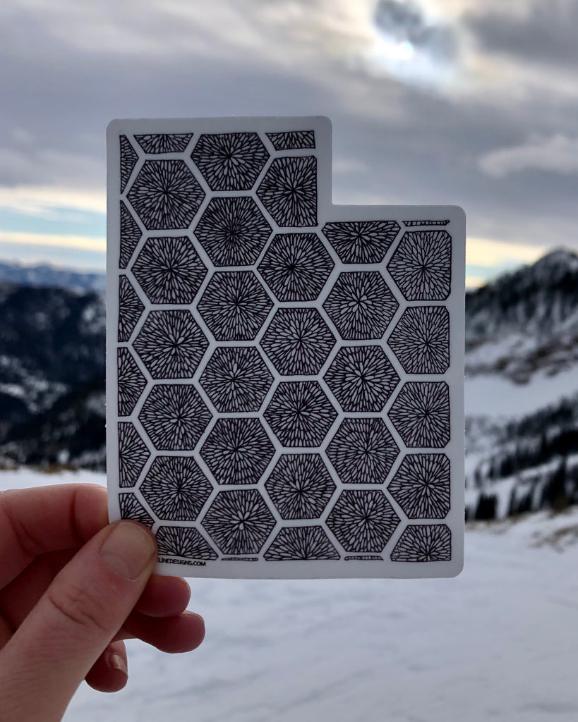 Utah Beehive Sticker White