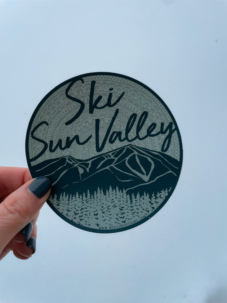 Ski Sun Valley Mountain Mandala Sticker