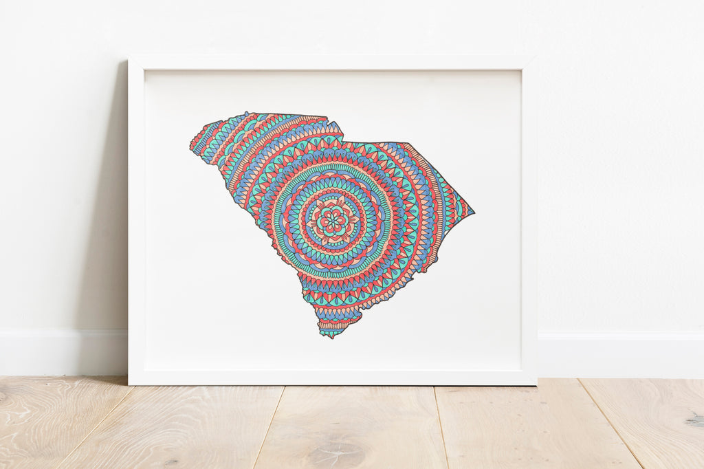 Rainbow Row South Carolina Mandala