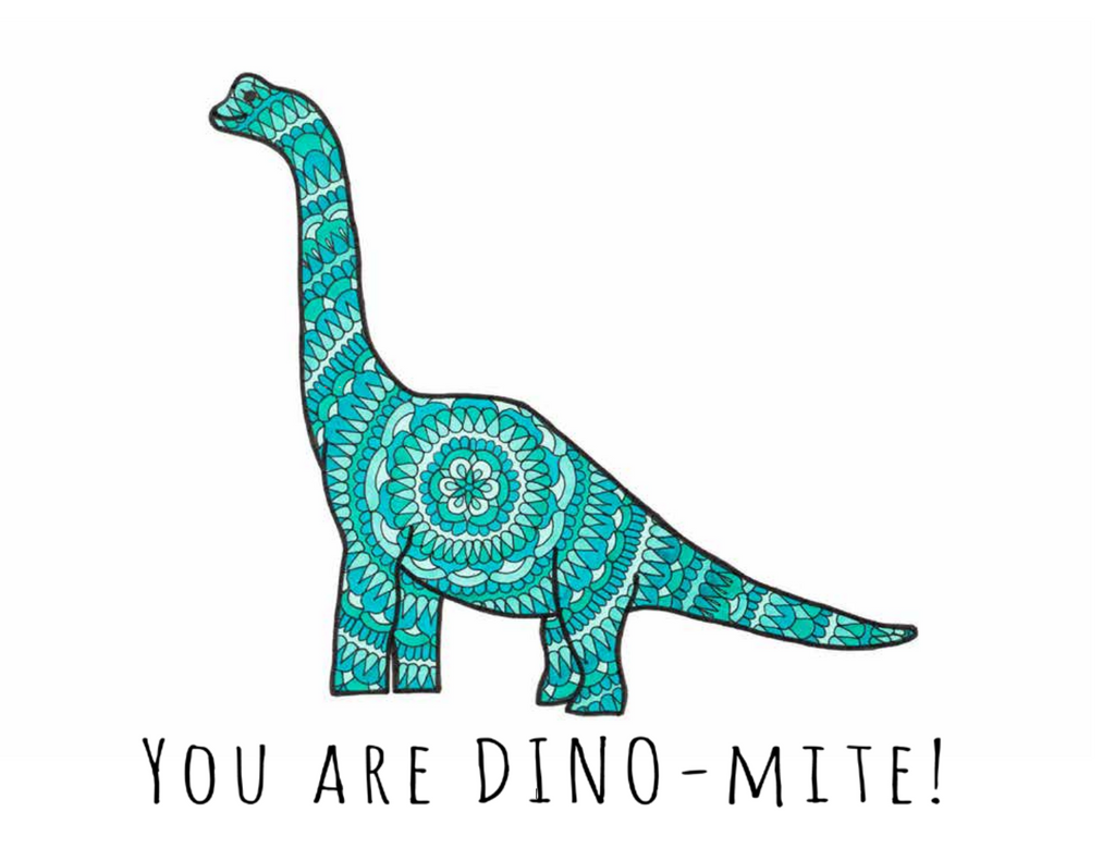 You are DINO-mite! Brachiosaurus Mandala Card