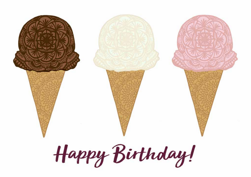 Ice Cream Cone Mandala Happy Birthday