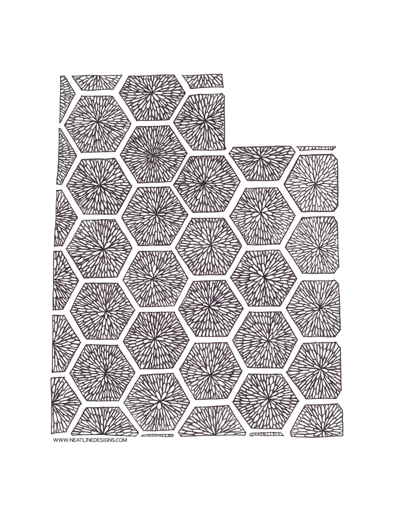 Utah Beehive Sticker White