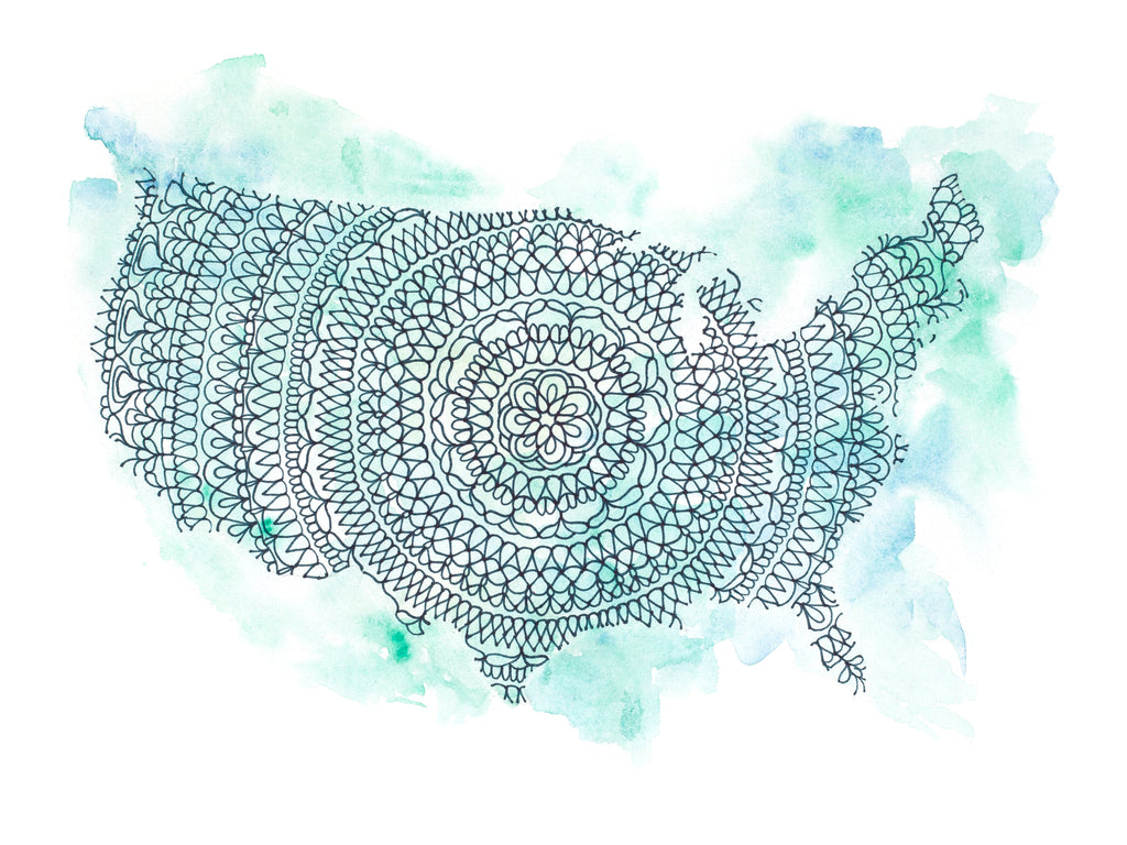 United States Mandala Card