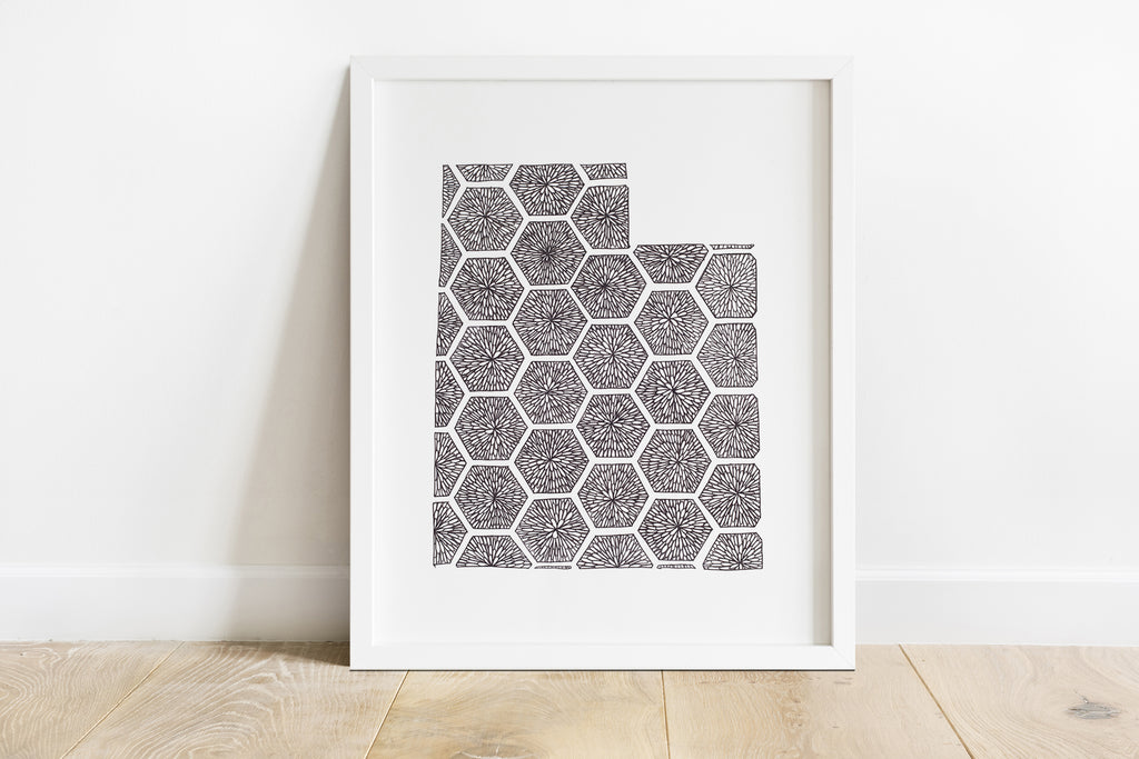 Utah Honeycomb design Art Print 